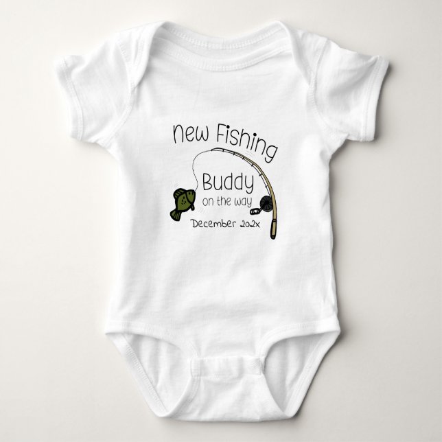 New Fishing Buddy - Fishing Buddy Coming Soon Baby Bodysuit (Front)
