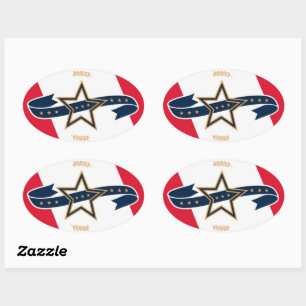 New Flag of Montgomery, Alabama Oval Sticker