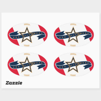 New Flag of Montgomery, Alabama Oval Sticker