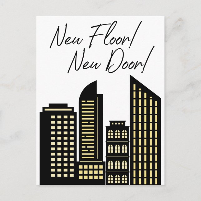 New Floor New Door New Apartment Announcement Postcard (Front)