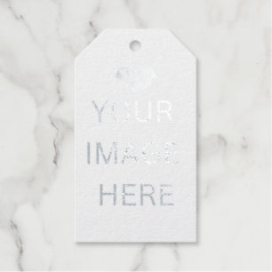 NEW! Foil Gift Tags Silver Luggage Shape - 10 Pack