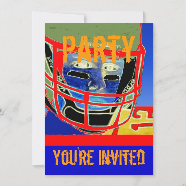 New Football Birthday Party Personalize Invitation (Front)