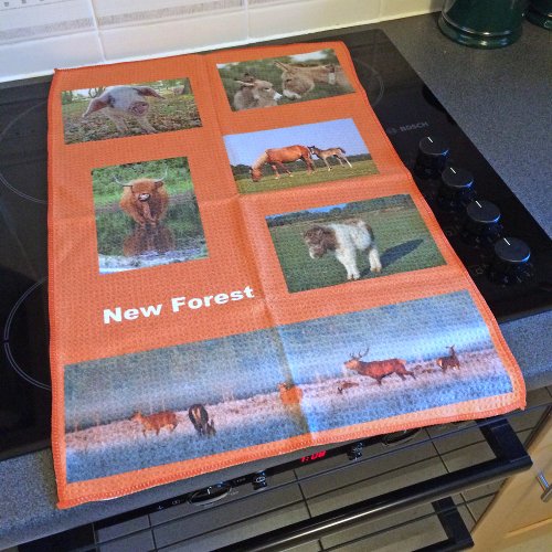 New Forest animals kitchen towel
