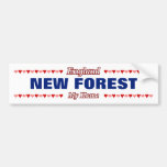[ Thumbnail: New Forest - My Home - England; Red & Pink Hearts Bumper Sticker ]
