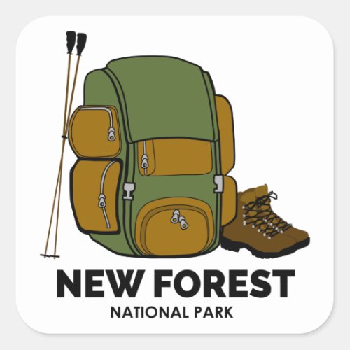 New Forest National Park Backpack Square Sticker