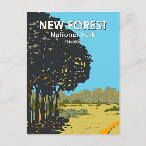 New Forest National Park England Vintage Postcard