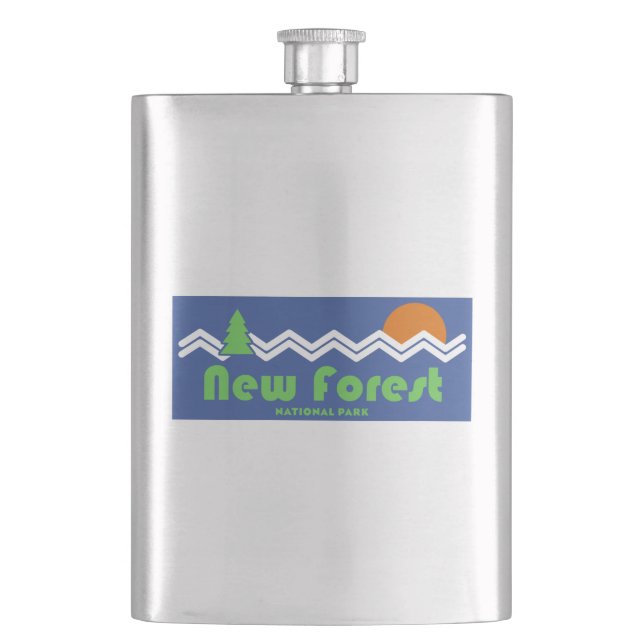 New Forest National Park Retro Flask (Front)