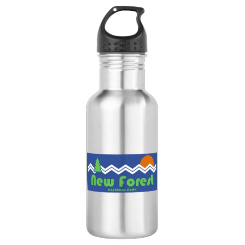 New Forest National Park Retro Stainless Steel Water Bottle