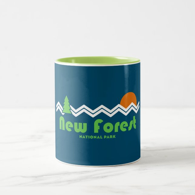 New Forest National Park Retro Two-Tone Coffee Mug (Center)