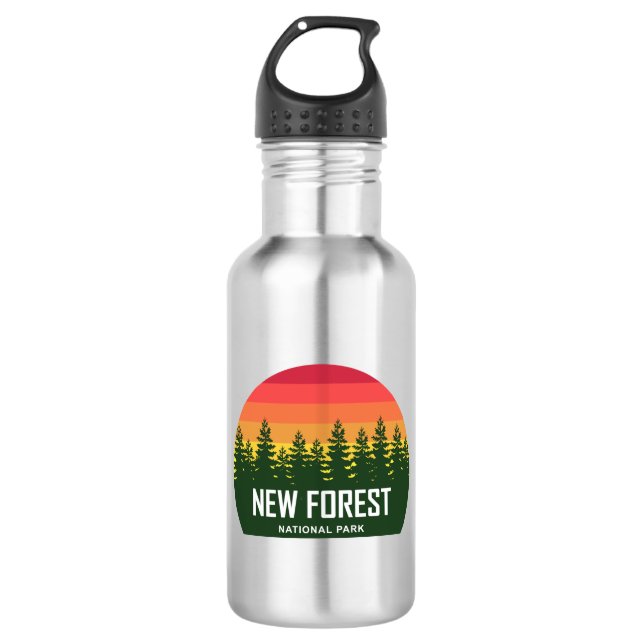 New Forest National Park Stainless Steel Water Bottle (Front)