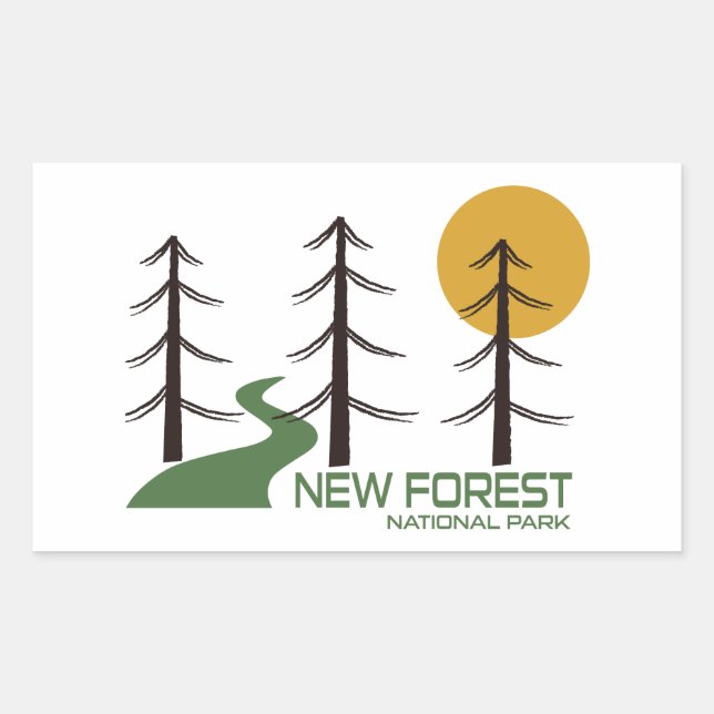 New Forest National Park Trail Rectangular Sticker (Front)