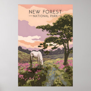 New Forest National Park Travel Poster