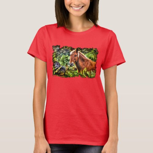 New Forest Palomino Pony Art Design T_Shirt