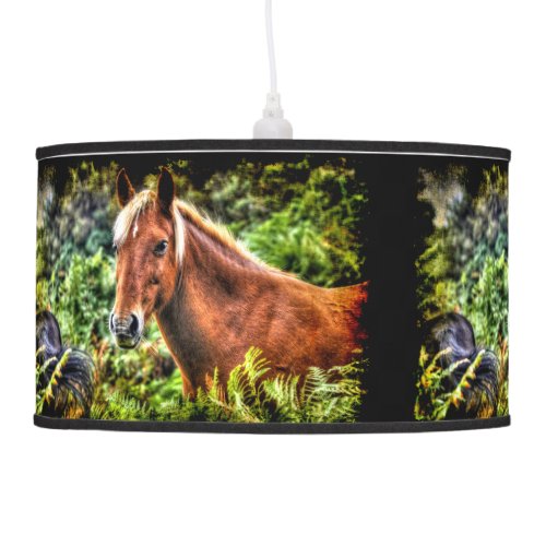 New Forest Ponies of Hampshire England Ceiling Lamp