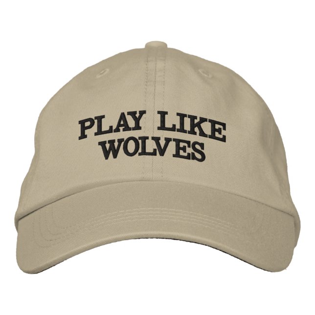 NEW FOUND WORTH! ''PLAY LIKE WOLVES'' EMBROIDERED  BASEBALL CAP (Front)