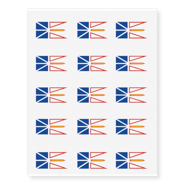NEW FOUNDLAND Flag Temporary Tattoos (Front)