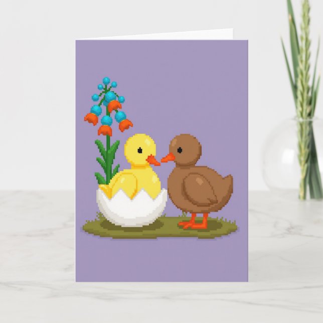 New Fowl Friends Pixel Art Card (Front)