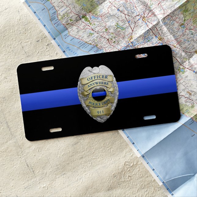 New Fully Customizable Police Badge License Plate (In Situ)
