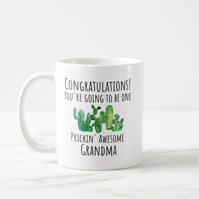 New Future Grandma Grandmother Reveal Announcement Coffee Mug (Left)