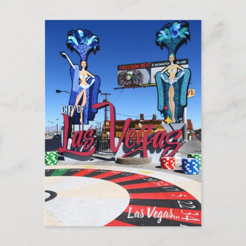 New Gate Sign of DownTown Las Vegas Holiday Postcard