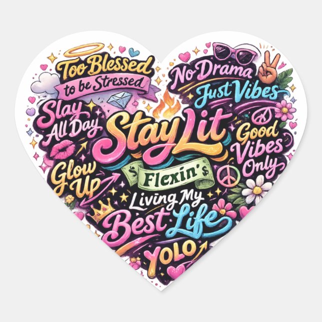 New generation stickers. heart sticker (Front)