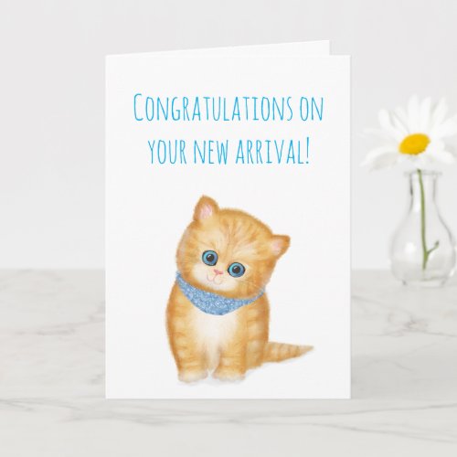 New ginger kitten congratulations card