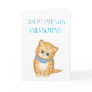 New ginger kitten congratulations card for couple