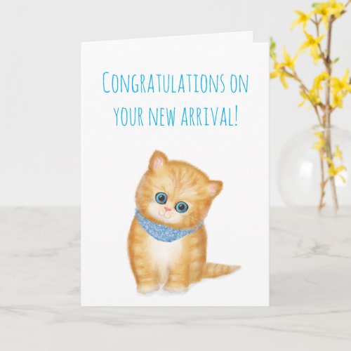 New ginger kitten congratulations card for couple