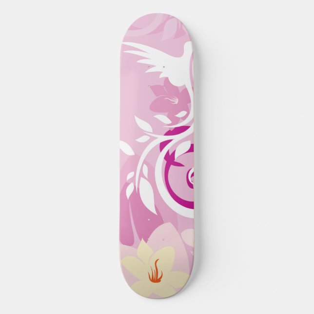 New Girls Pink Graphics 8½" Custom Skateboard (Front)