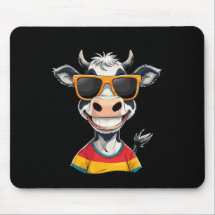 New Glarus Wi Usa Funny Cow Cartoon Design Mouse Pad