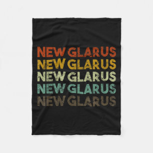 New Glarus Wisconsin Retro 80s Vintage Style Fleece Blanket