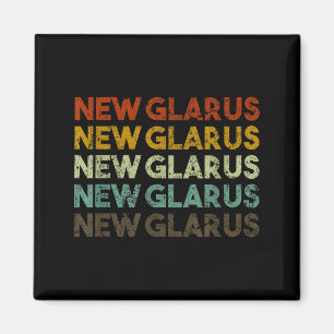 New Glarus Wisconsin Retro 80s Vintage Style Magnet