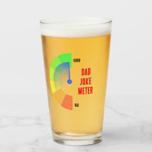 NEW! Glass Cup Dad Joke Meter - Size 16oz