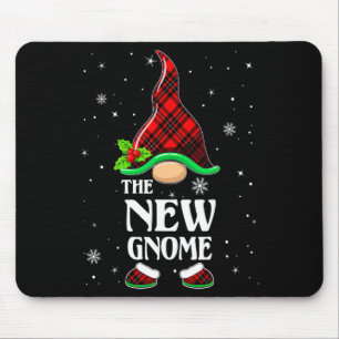 New Gnome Red Plaid Matching Family Christmas Paja Mouse Pad