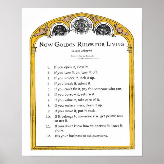 New Golden Rules for Living Poster (Front)