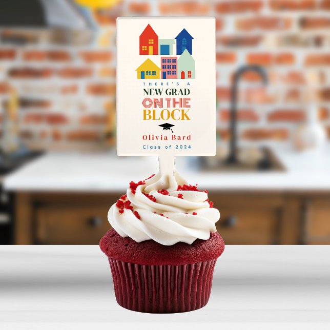 New Grad On The Block Graduation Party Cake Topper (Creator Uploaded)