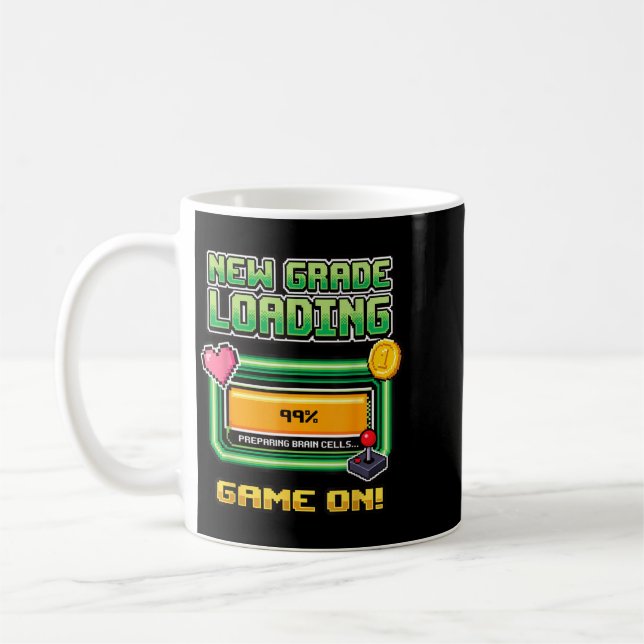 New Grade Loading Let's Play Pixel Art School Coffee Mug (Left)