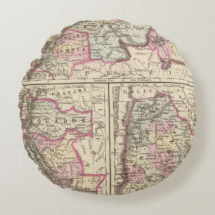 New Granada, Venezuela, Guiana Round Pillow
