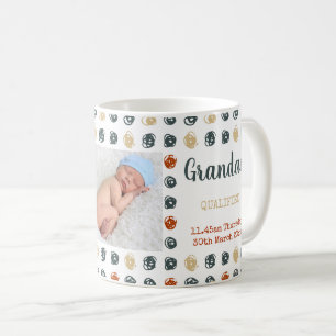 New Grandad - 2 Photos and Custom Baby Birth Stats Coffee Mug