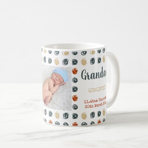 New Grandad _ 2 Photos and Custom Baby Birth Stats Coffee Mug