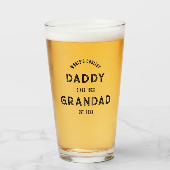 New Grandad Pregnancy Announcement Fathers Day Glass (Front Filled)
