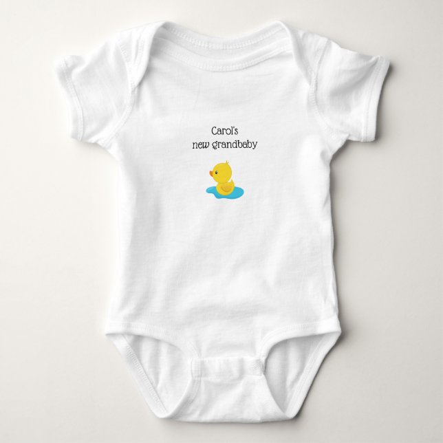 New Grandbaby with Baby Duck in Puddle Baby Bodysuit (Front)