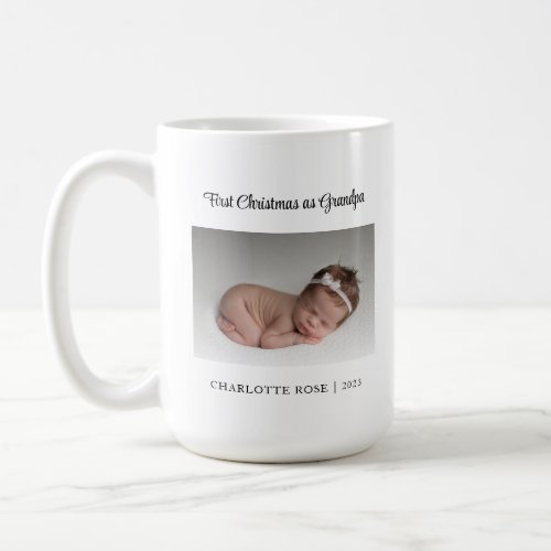 New Grandfather First Christmas as Grandpa Coffee Mug