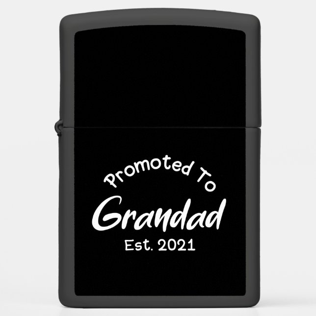 New Grandfather: Promoted To Grandad Est 2021 Zippo Lighter (Front)
