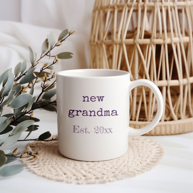 New Grandma Baby Birth Stats Coffee Mug (Grandma baby birth announcement mug)
