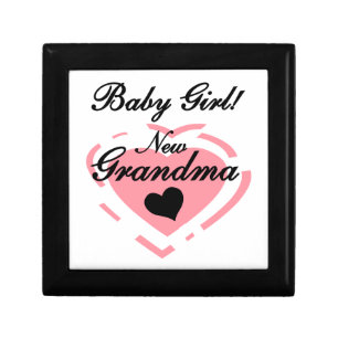 New Grandma Baby Girl Pink Heart Gifts Keepsake Box