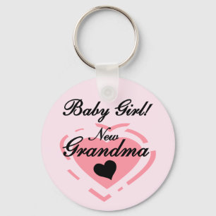 New Grandma Baby Girl Tshirts and Gifts Keychain