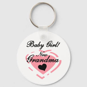 New Grandma Baby Girl Tshirts and Gifts Keychain