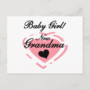 New Grandma Baby Girl Tshirts and Gifts Postcard