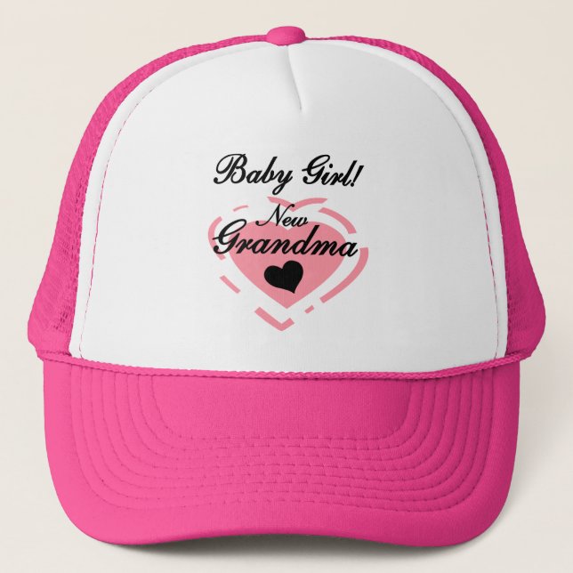 New Grandma Baby Girl Tshirts and Gifts Trucker Hat (Front)